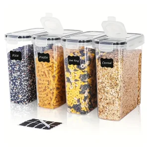 4 Large Food Storage Containers With Lids
