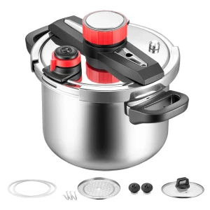 SucceBuy Pressure Cooker Stainless Steel  with Steaming Rack