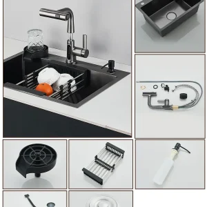 Stainless Steel Large Integrated Faucet Sink