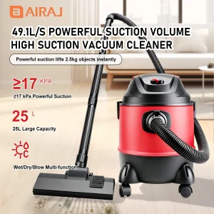 AIRAJ 5 Gallon Electric Vacuum Cleaner Set 120V 1200W High-power Dry Wet